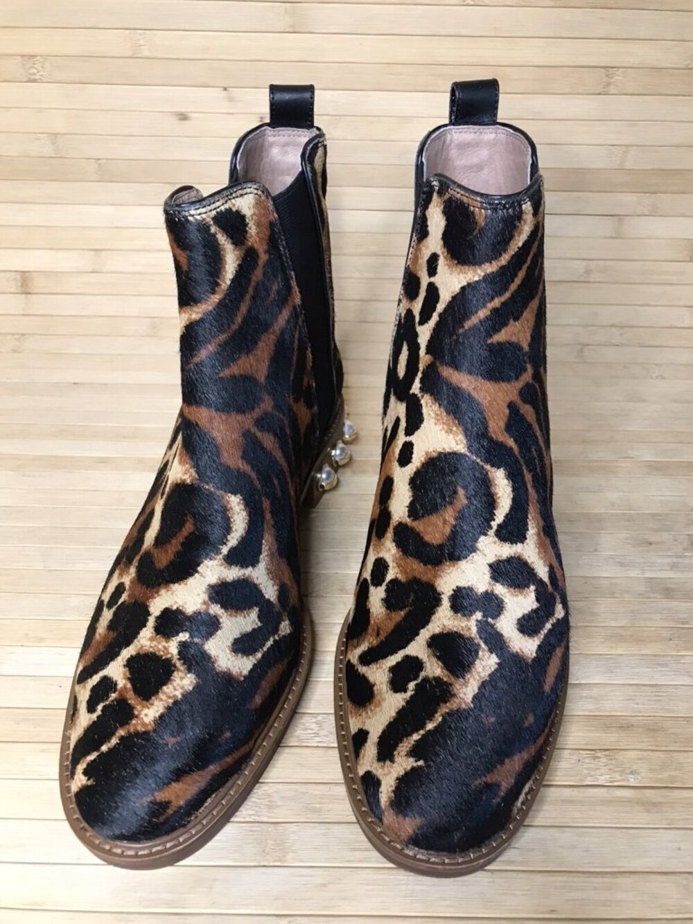 LOUISE ET CIE Valtina Zeopard Calf hair ANKLE BOOTS New no box sz 12M / 44 - Picture 2 of 6